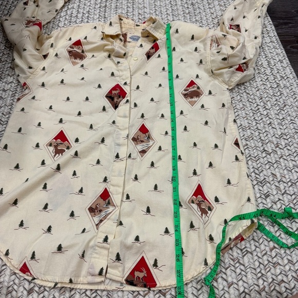 Jennifer Moore Adventure Vintage Yellow Outdoors Long Sleeve Button Down Shirt - Picture 11 of 12